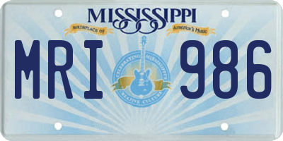 MS license plate MRI986