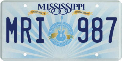 MS license plate MRI987