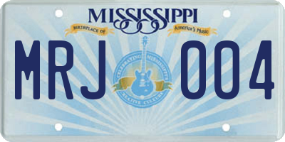 MS license plate MRJ004