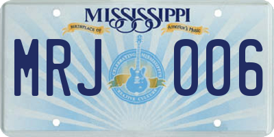 MS license plate MRJ006