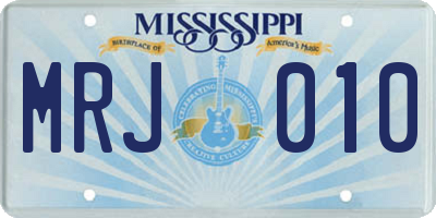 MS license plate MRJ010