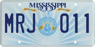 MS license plate MRJ011