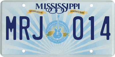MS license plate MRJ014