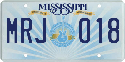 MS license plate MRJ018