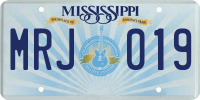 MS license plate MRJ019