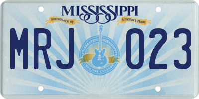 MS license plate MRJ023