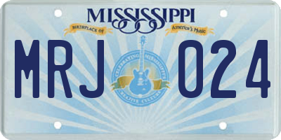 MS license plate MRJ024