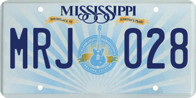MS license plate MRJ028