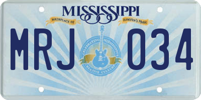 MS license plate MRJ034