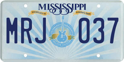 MS license plate MRJ037