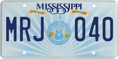 MS license plate MRJ040
