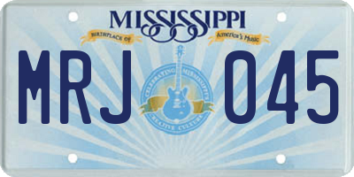 MS license plate MRJ045