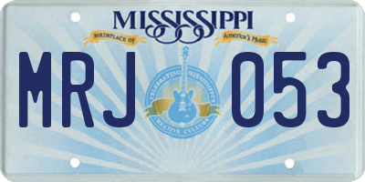 MS license plate MRJ053
