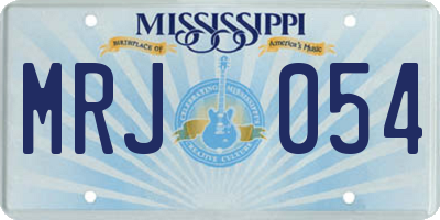 MS license plate MRJ054