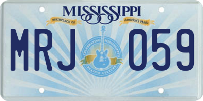 MS license plate MRJ059