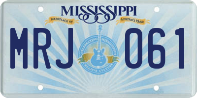 MS license plate MRJ061