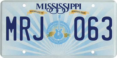 MS license plate MRJ063
