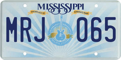 MS license plate MRJ065