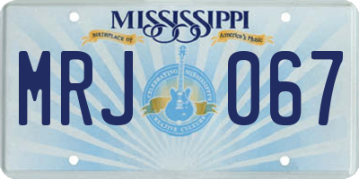 MS license plate MRJ067