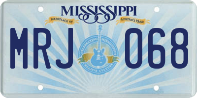 MS license plate MRJ068