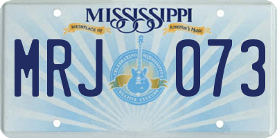 MS license plate MRJ073