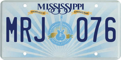 MS license plate MRJ076
