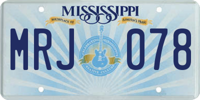 MS license plate MRJ078