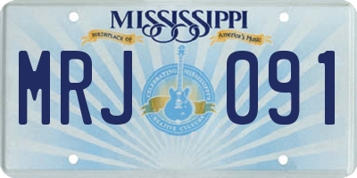 MS license plate MRJ091