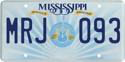 MS license plate MRJ093
