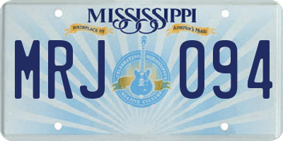 MS license plate MRJ094