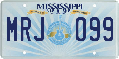 MS license plate MRJ099