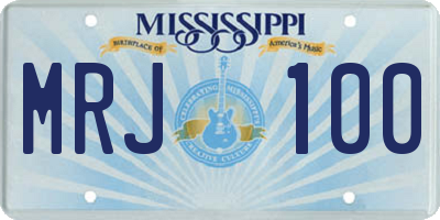 MS license plate MRJ100