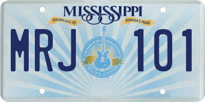 MS license plate MRJ101