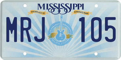 MS license plate MRJ105