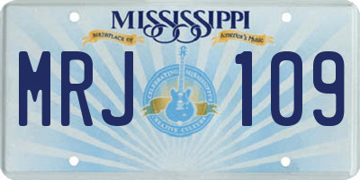 MS license plate MRJ109