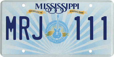 MS license plate MRJ111