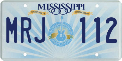 MS license plate MRJ112