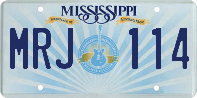 MS license plate MRJ114