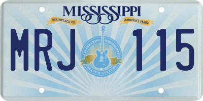 MS license plate MRJ115