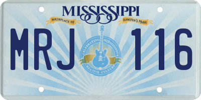 MS license plate MRJ116