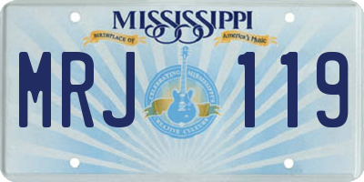 MS license plate MRJ119