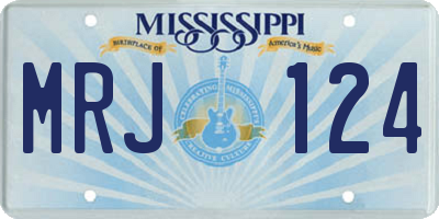MS license plate MRJ124