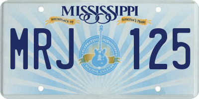MS license plate MRJ125
