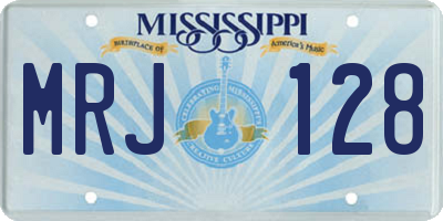 MS license plate MRJ128