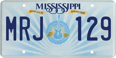 MS license plate MRJ129
