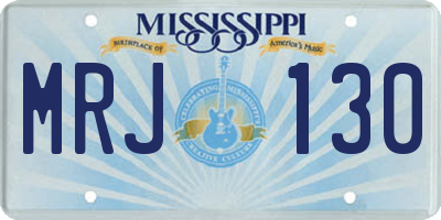 MS license plate MRJ130