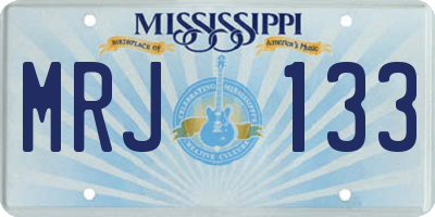 MS license plate MRJ133