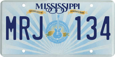 MS license plate MRJ134