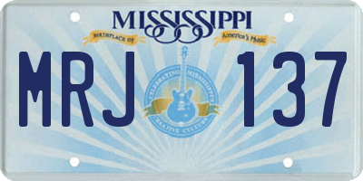 MS license plate MRJ137