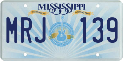 MS license plate MRJ139